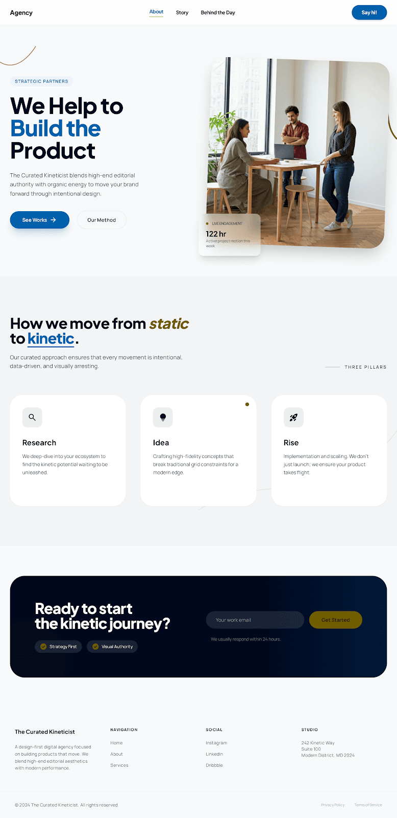 Curated Kineticist Theme - Production-Ready Website Template The Curated Kineticist - Premium Theme Preview showing homepage design with hero section, features, and call-to-action